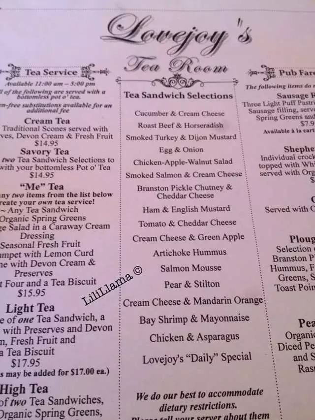 Lovejoy’s Tea Room