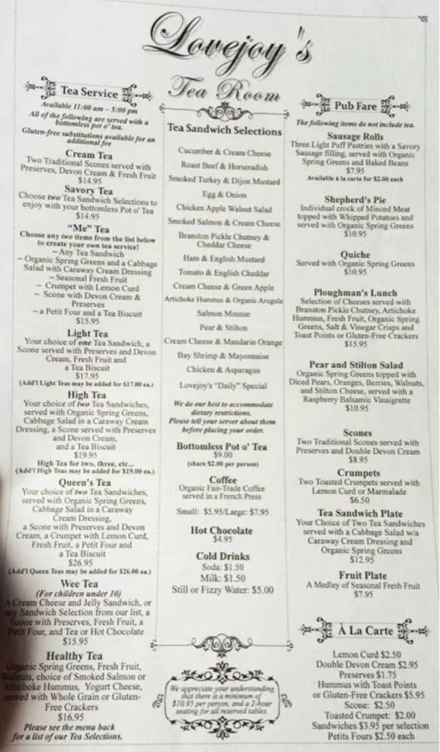Lovejoy’s Tea Room