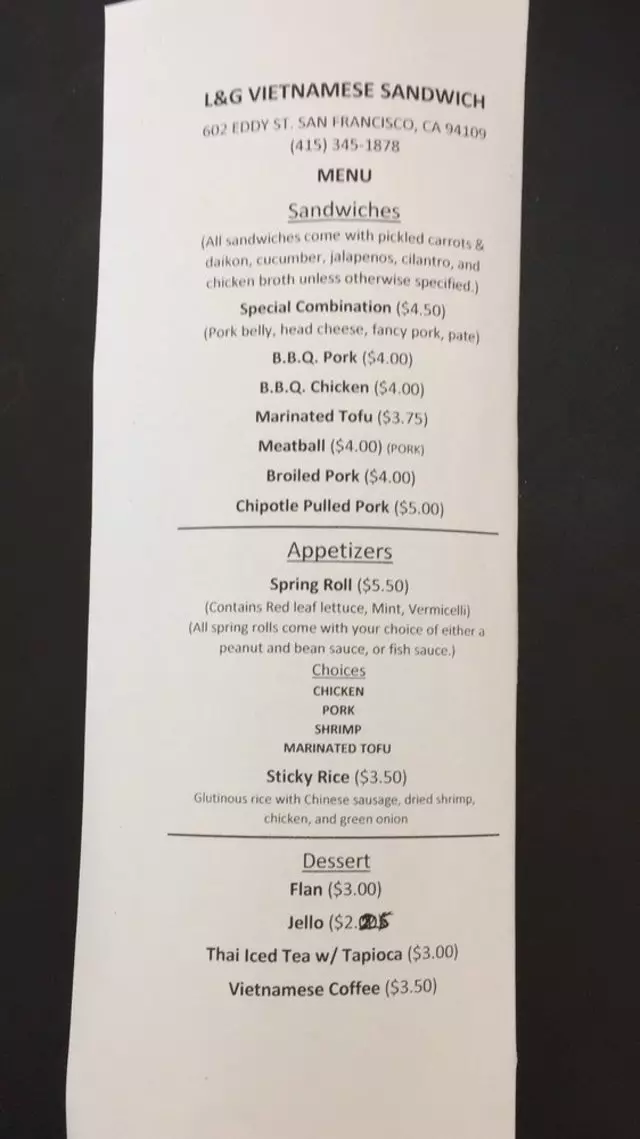 L&G Vietnamese Sandwich