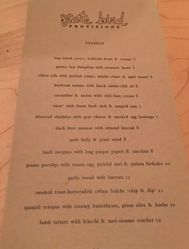 State Bird Provisions