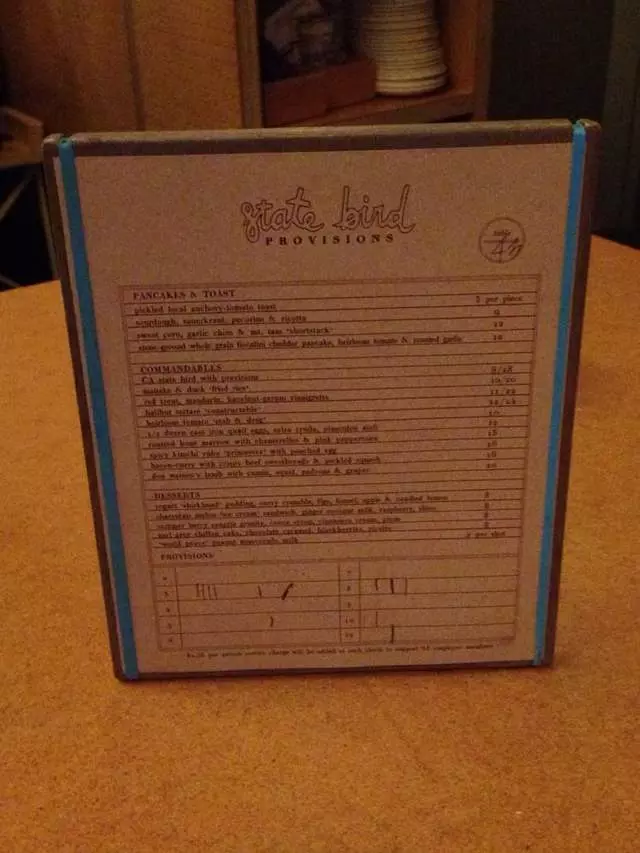 State Bird Provisions