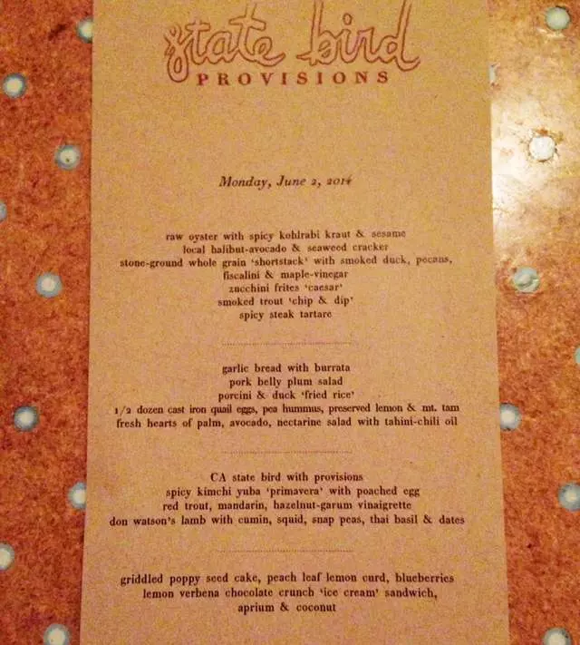 State Bird Provisions