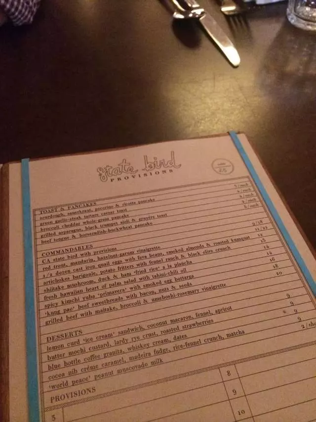 State Bird Provisions