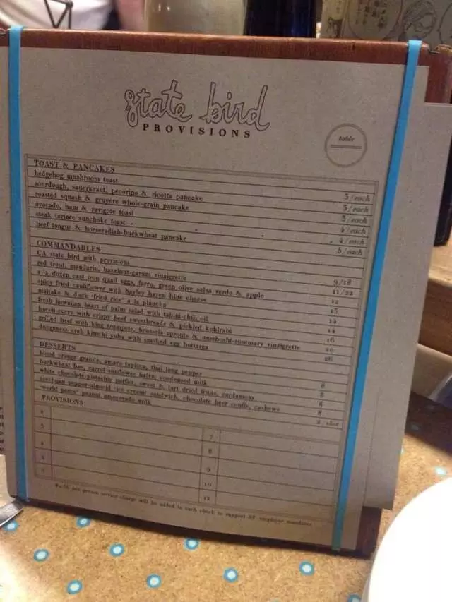 State Bird Provisions