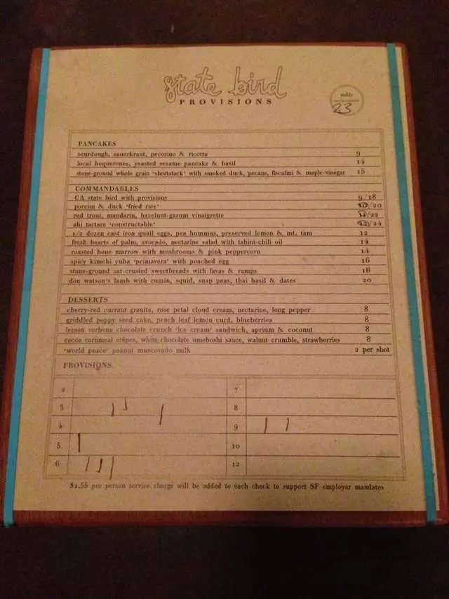 State Bird Provisions