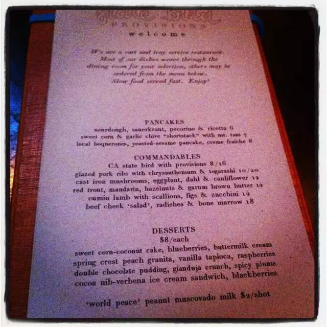State Bird Provisions