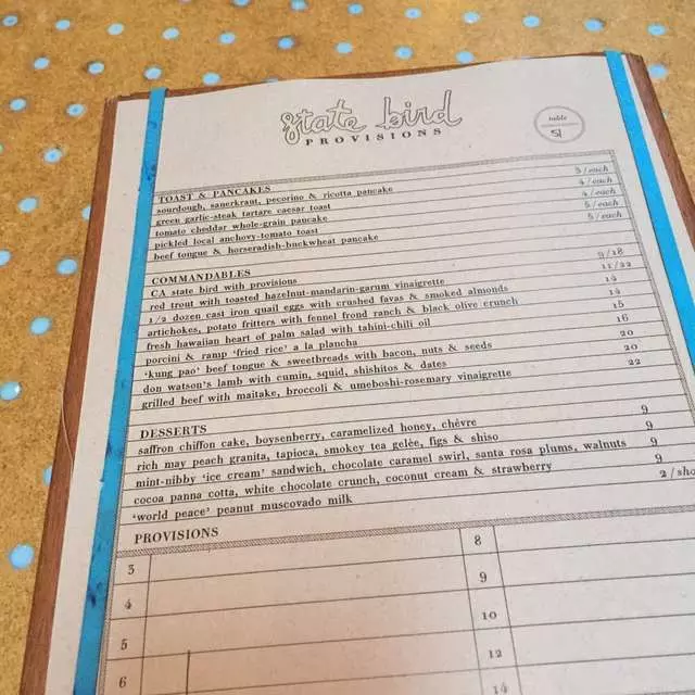 State Bird Provisions