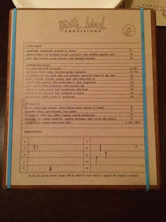 State Bird Provisions