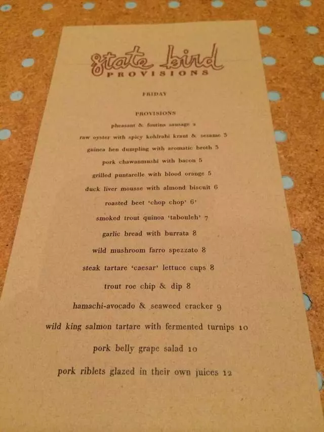 State Bird Provisions