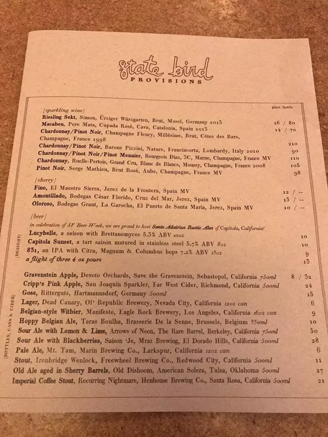 State Bird Provisions