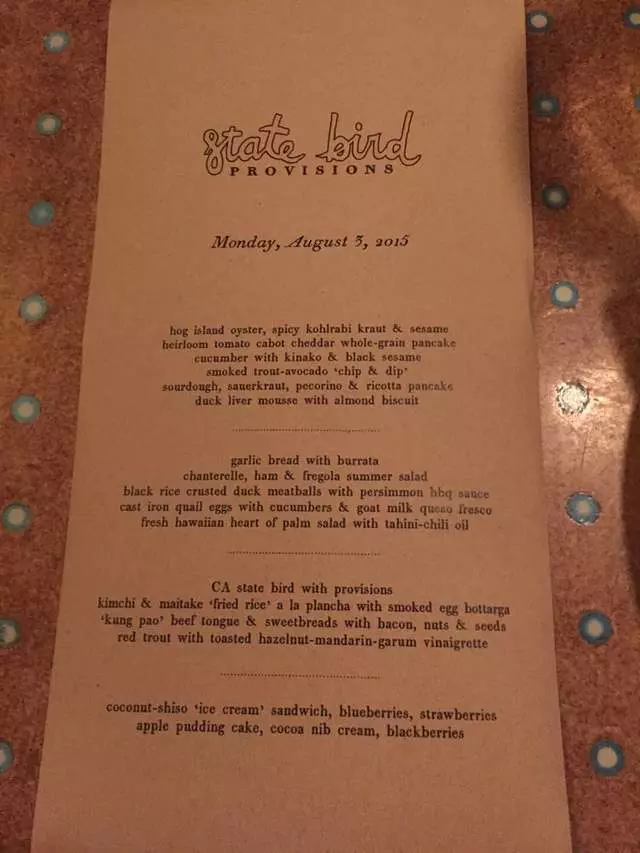 State Bird Provisions