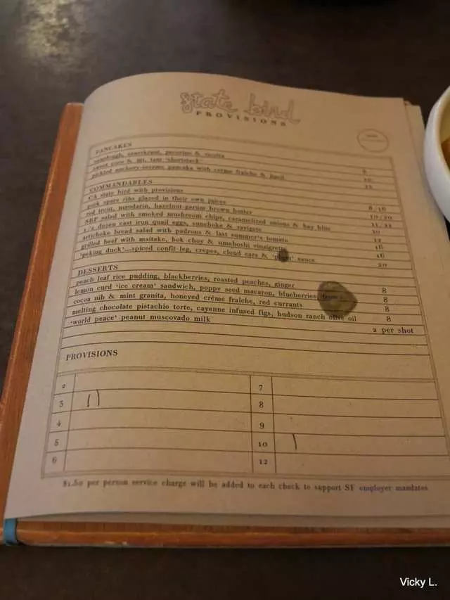 State Bird Provisions