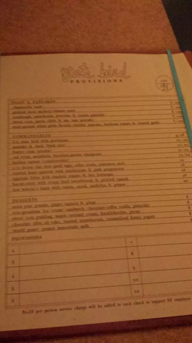 State Bird Provisions