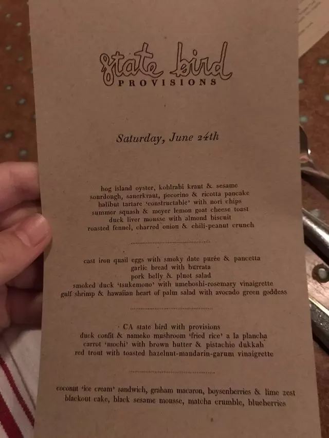 State Bird Provisions