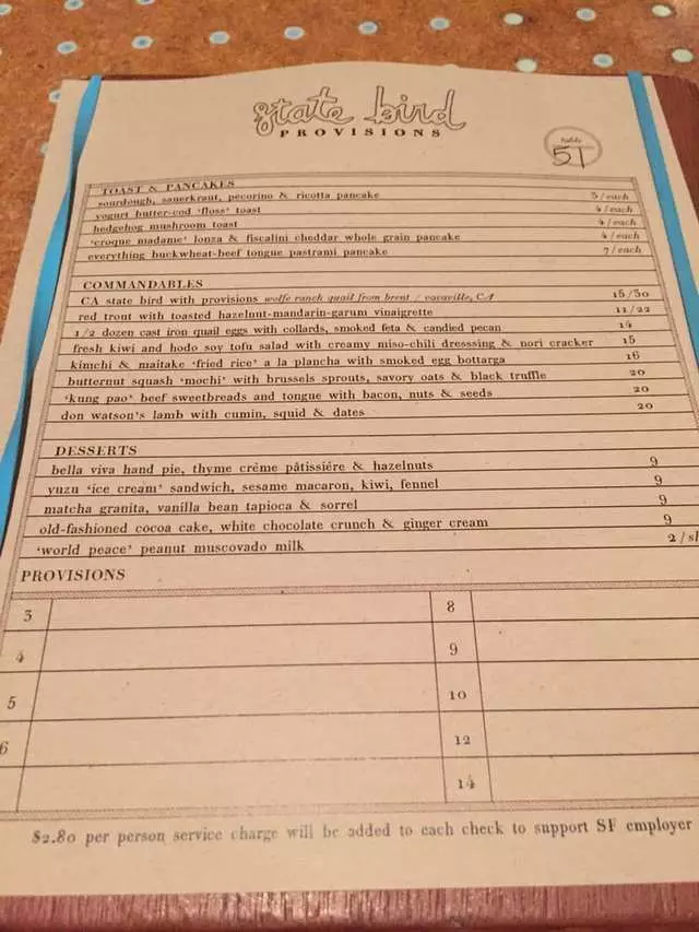 State Bird Provisions