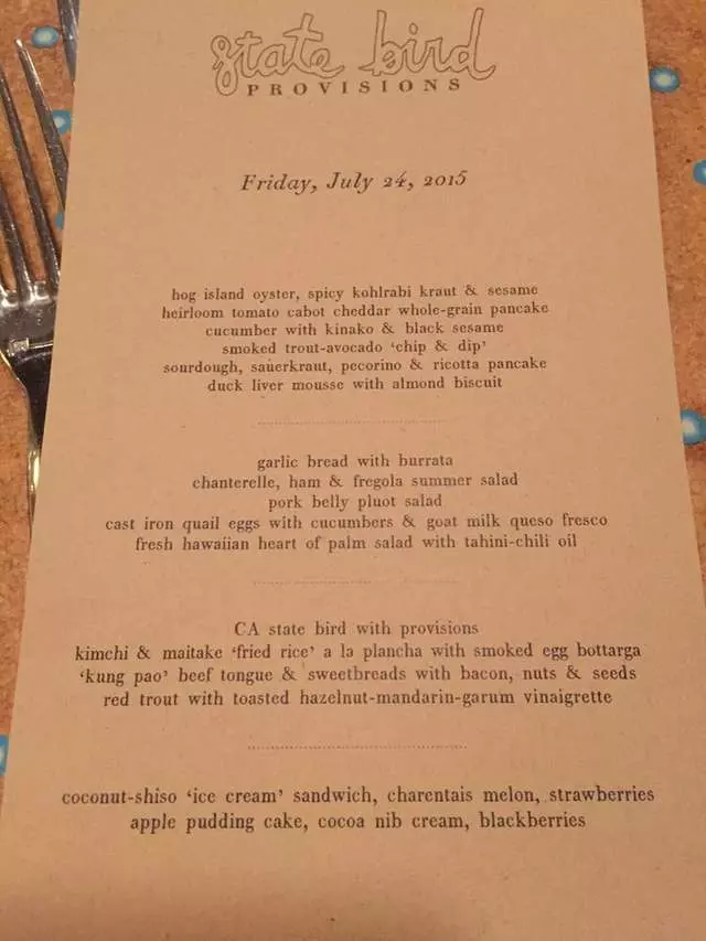 State Bird Provisions