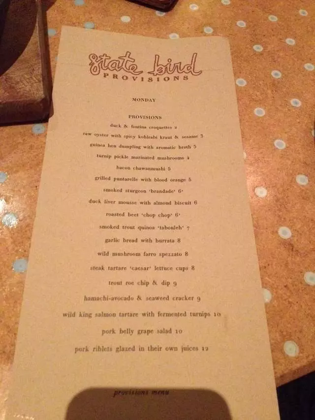 State Bird Provisions
