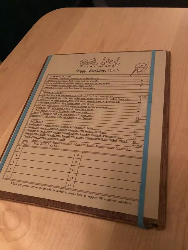 State Bird Provisions