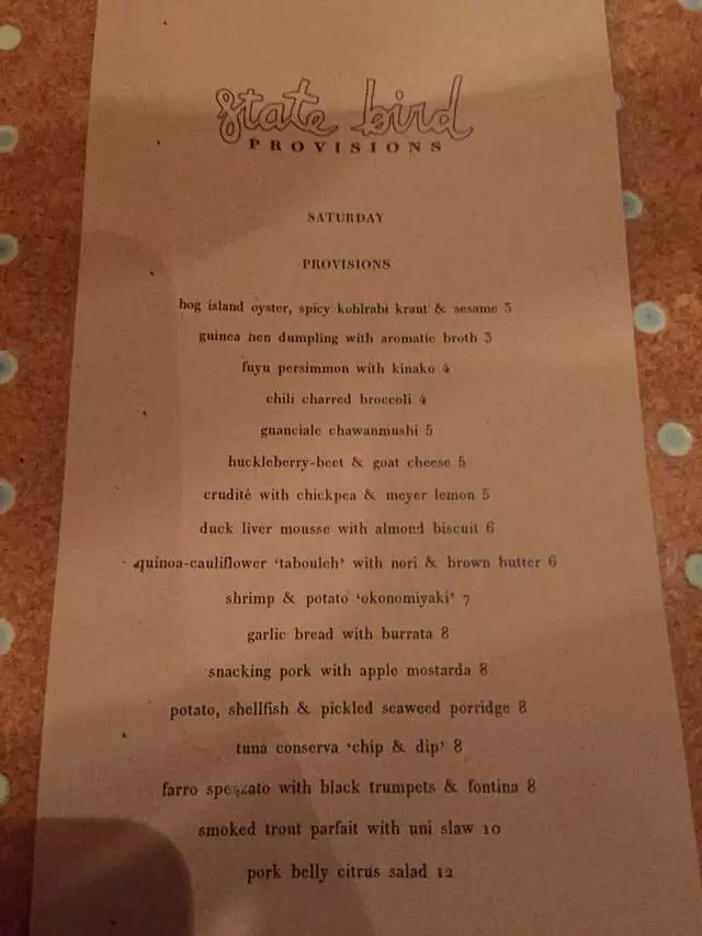 State Bird Provisions