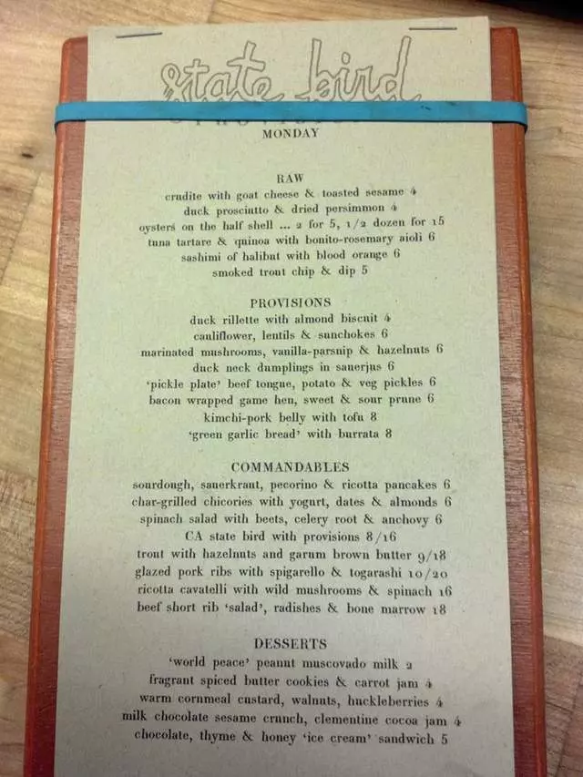 State Bird Provisions
