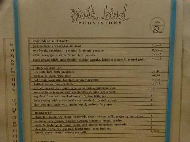 State Bird Provisions