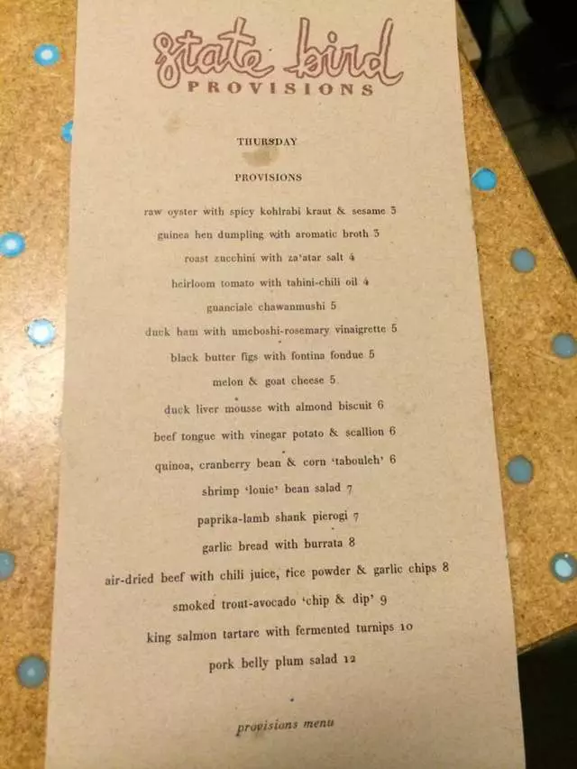 State Bird Provisions