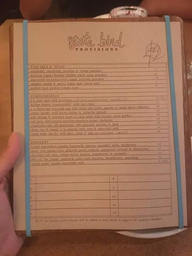 State Bird Provisions