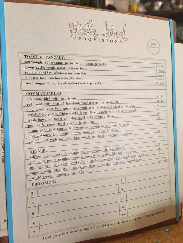 State Bird Provisions