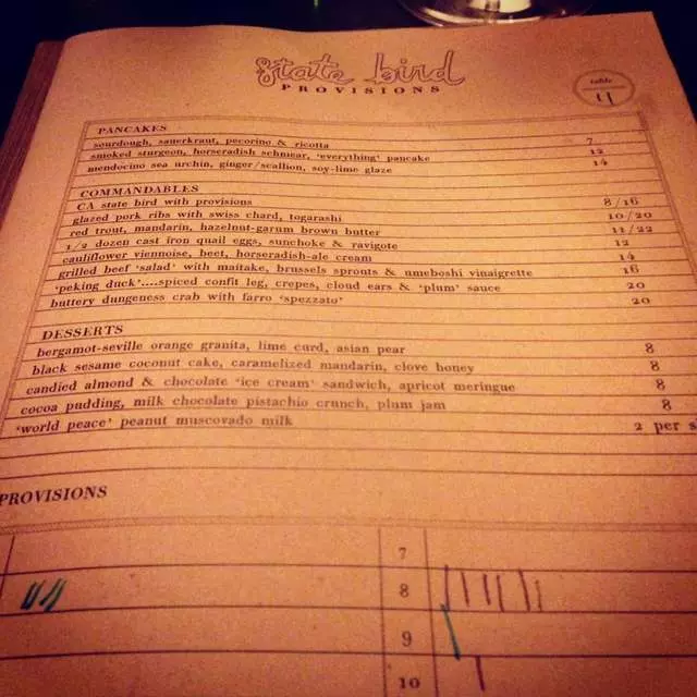 State Bird Provisions