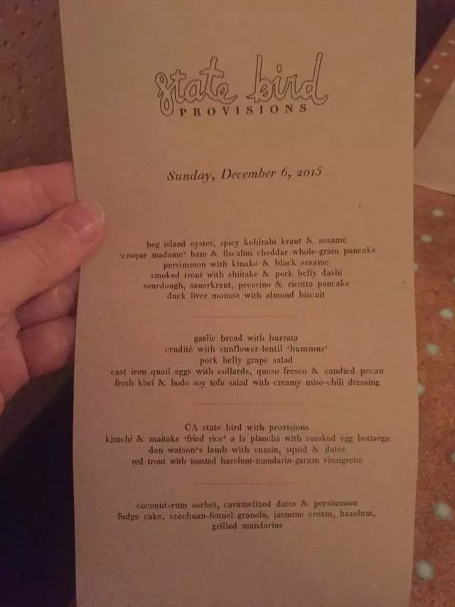 State Bird Provisions