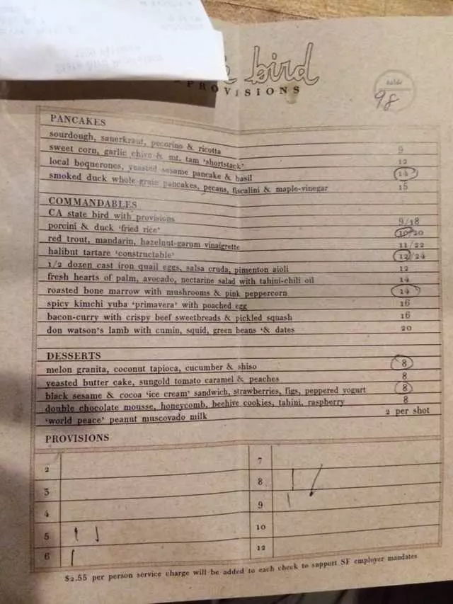 State Bird Provisions