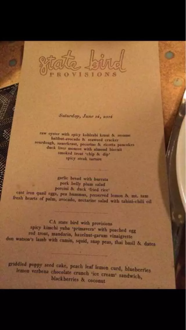 State Bird Provisions