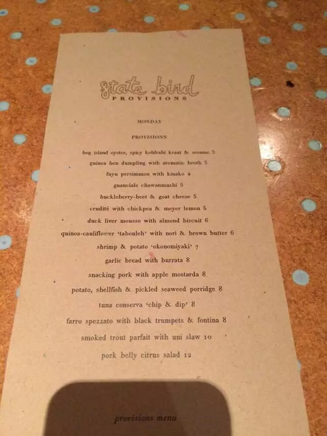State Bird Provisions