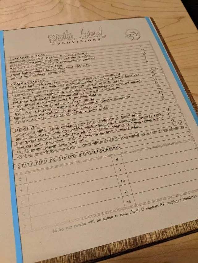 State Bird Provisions