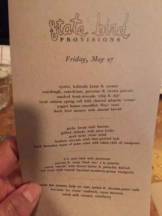 State Bird Provisions