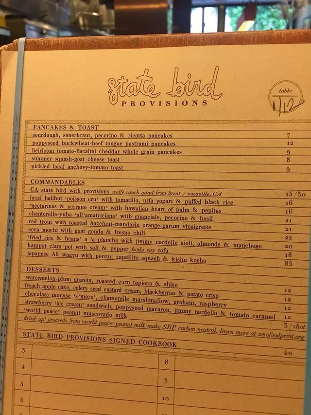State Bird Provisions