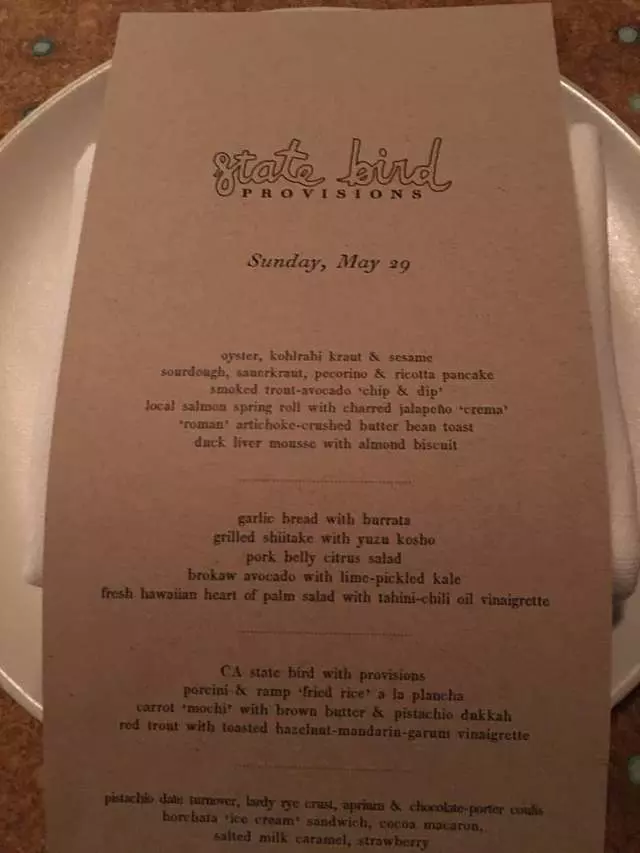 State Bird Provisions