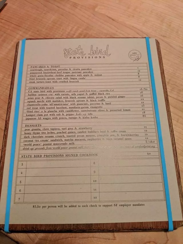 State Bird Provisions