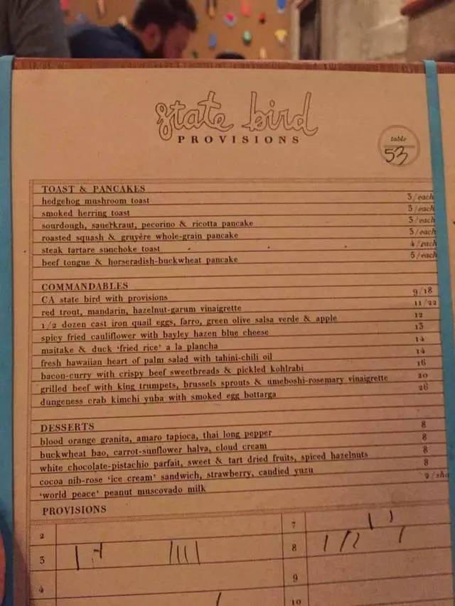 State Bird Provisions