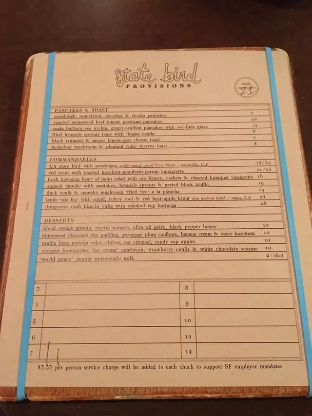 State Bird Provisions