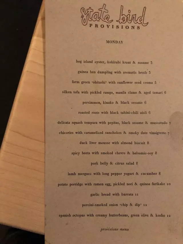 State Bird Provisions