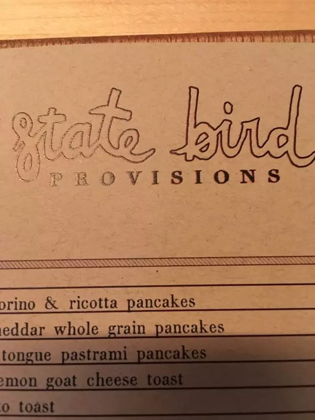 State Bird Provisions