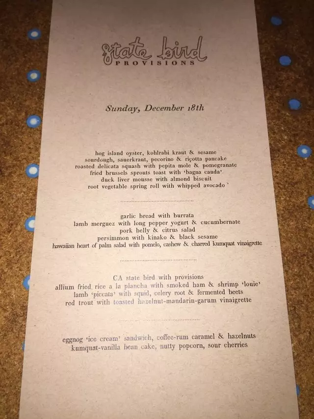 State Bird Provisions
