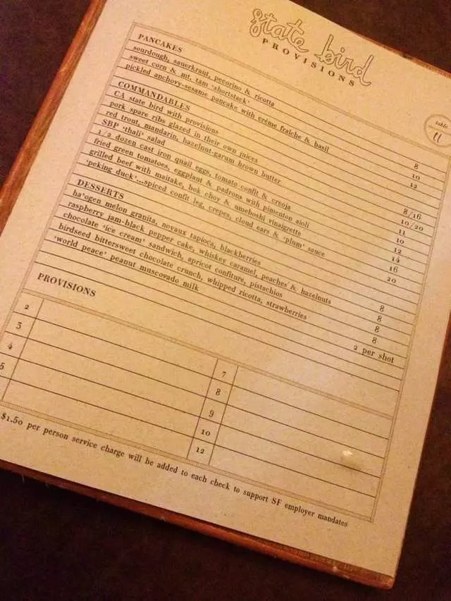 State Bird Provisions