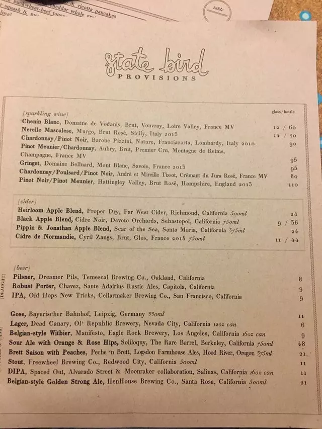 State Bird Provisions