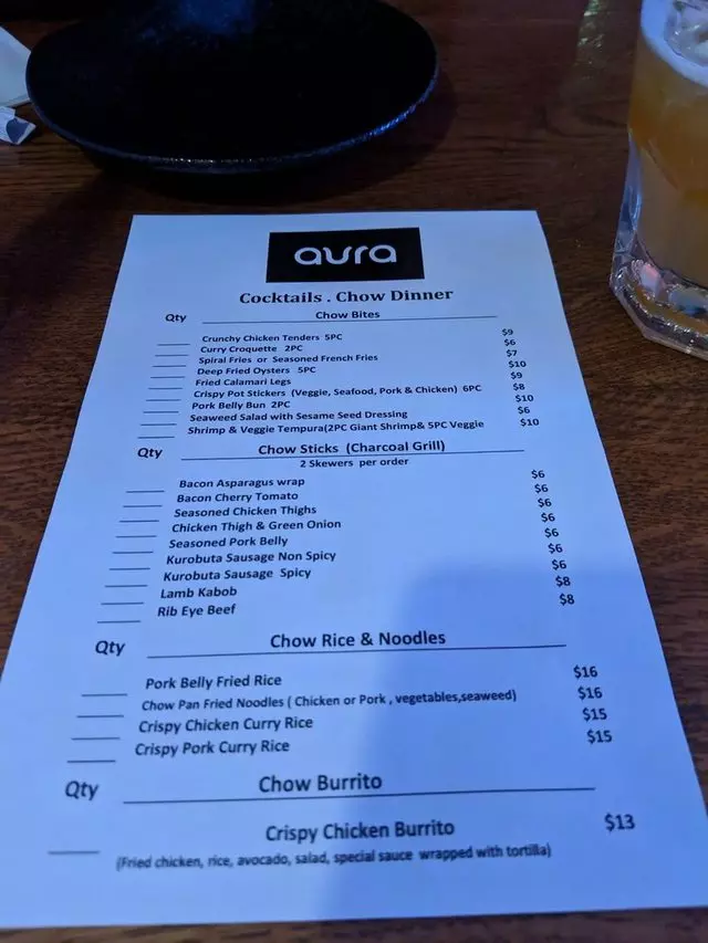 Aura Mixology and  chow