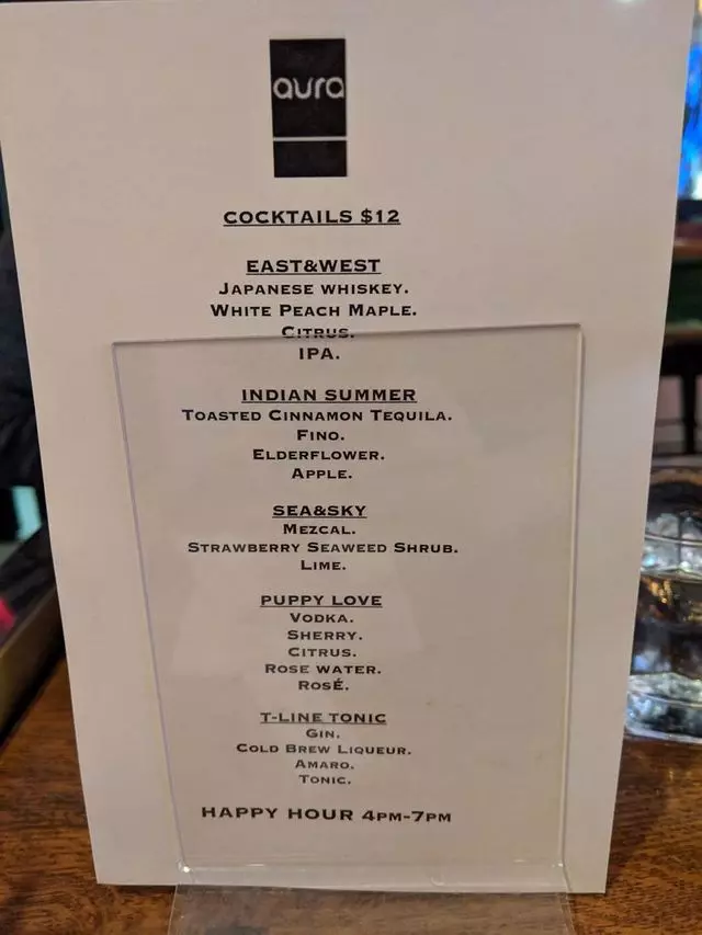 Aura Mixology and  chow