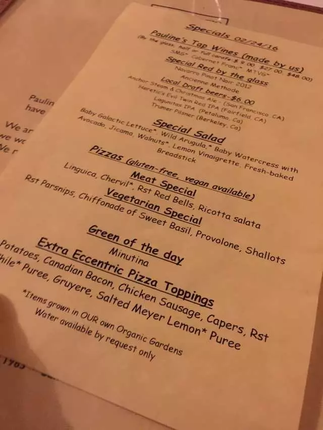 Pauline’s Pizza & Wine Bar