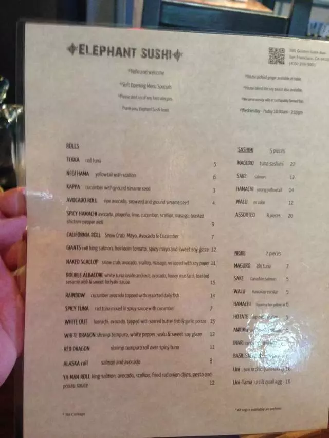 Elephant Sushi Golden Gate
