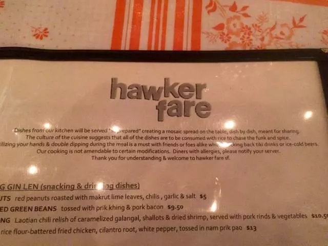 Hawker Fare